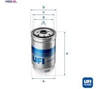 FUEL FILTER 24.529.00 FOR DODGE JEEP FIAT LANCIA ENE 2.1L 4cyl CALIBERENE 2.1L