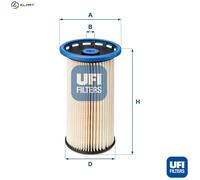 UFI Filters, Fuel Filter 26.038.00, Replacement Fuel Filter, Suitable for Cars, Applicable to Various Models such as Audi, Seat, Skoda, and Volkswagen