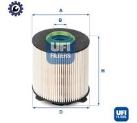 UFI Fuel Filter fits VAUXHALL Astra Mk6 1.3 CDTi 1.6 CDTi 1.7 CDTi 2.0 CDTi