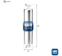 UFI Fuel Filter Insert 274mm Height 55mm Outer Diameter Fits Mini Mini 31.838.00