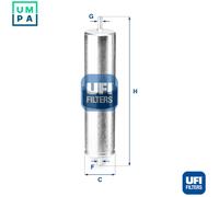UFI Fuel Filter Insert 274mm Height 55mm Outer Diameter Fits Mini Mini 31.838.00