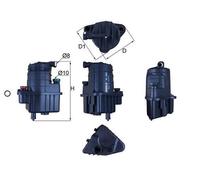 Fuel Filter Element Fits Renault Clio Modus / Grand Modus Mahle KL 832D