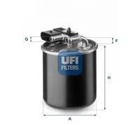Fuel filter Filter Insert 24.150.00 UFI for MERCEDES-BENZ VITO Van VITO Dualiner