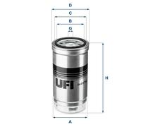 Fuel filter Filter Insert 24.417.00 UFI for BMW ROVER ALPINA LAND ROVER MG