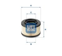 Fuel filter Filter Insert 26.013.00 UFI for CHRYSLER DODGE