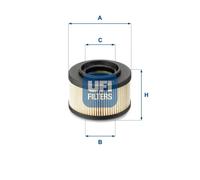 Fuel filter Filter Insert 26.013.00 UFI for CHRYSLER DODGE