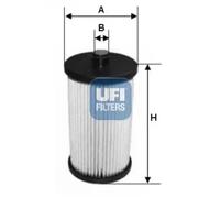 UFI Fuel Filter Insert 97mm Height 71mm Outer Diameter Fits VW LT 26.057.00