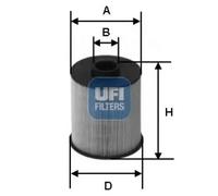 Fuel filter Filter Insert 26.077.00 UFI for HONDA CIVIC IX ACCORD VIII CR-V III