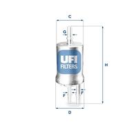 UFI Fuel Filter Insert 165mm Height Fits Seat Alhambra VW Sharan 31.855.00