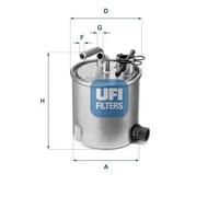 Fuel filter Filter Insert 55.394.00 UFI for NISSAN X-TRAIL I CABSTAR