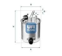 Fuel filter Filter Insert 55.582.00 UFI for NISSAN NAVARA NP300 PATHFINDER III