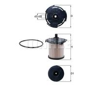 Mahle Original Fuel Filter KX 387D 95mm OD x 135mm H Fits Ford Transit/Tourneo 2.2 TDCi