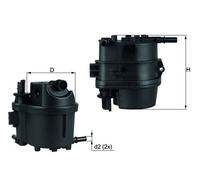 Fuel Filter fits CITROEN C3 Mk1, Mk2 1.4D 2002 on 8HZ(DV4TD) Mahle 190166 190168