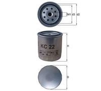 x1 Mahle Spin-on Fuel Filter KC22 77810872 79933946 81mm OE 022129767A