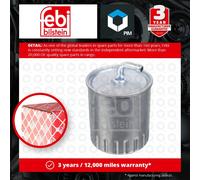 Fuel Filter fits MERCEDES ML270 W163 2.7D 99 to 05 OM612.963 A6110920001 Febi