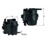 Fuel Filter fits PEUGEOT 107 1.4D 05 to 14 8HT(DV4TD) Mahle 190166 190168 190170