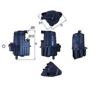 Fuel Filter fits RENAULT CLIO Mk2, Mk3 1.5D 05 to 14 Mahle 164000890R 7701061578
