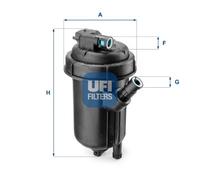 UFI Filters, Fuel Filter 55.125.00, Replacement Fuel Filter, Suitable for Cars, Applicable to Various Models such as Opel, Saab, and Vauxhall