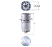 Fuel Filter fits AUDI 100 C4 2.5D 90 to 94 Mahle 028127401A 028127435 028127435A