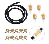 Fuel Filter for Motorcycle, Small Engine Fuel Filter, Petrol Filter, Fuel Gas Line Kit, Fuel Pipe Set, Fuel Pipe Line Hose Clip, Fuel Filters Hose Clamps, for Cars, Motorcycles, 15 Pcs