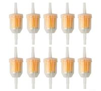 Fuel Filter for Tractors, Cars, Trucks, 10 Pack, 14 Inline, 6mm/8mm Diameter, See through Design