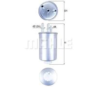 MAHLE KL505 Fuel Filter 80mm Diameter 188mm Height Service Fits Ssangyong