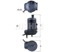 Mahle Original Fuel Filter KL 633D - 93 mm x 187.5 mm - Fits Nissan / Renault