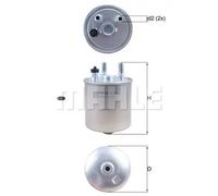 Fuel filter In-Line Filter KL 639D MAHLE for RENAULT LAGUNA III TWINGO II