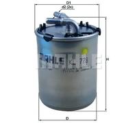 MAHLE / Knecht Fuel Filter KL778 In-Line 6C0127400 6R0127400C Fits Audi Seat Skoda VW