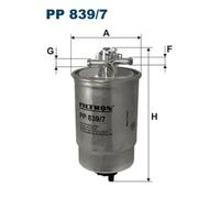 Fuel filter In-Line Filter PP 839/7 FILTRON for SEAT VW