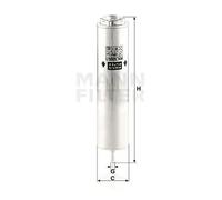MANN-FILTER Fuel Filter WK5005/1 – In-line, 55mm OD, 256mm H
