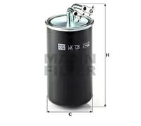 Fuel filter In-Line Filter WK 728 MANN-FILTER for MITSUBISHI GRANDIS LANCER VIII