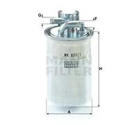 Mann Filter Fuel Filter WK 823/1 - In-Line, Cross-Reference - For Audi VW Skoda