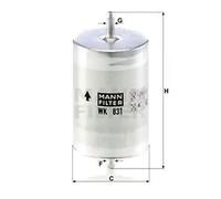 Fuel filter In-Line Filter WK 831 MANN-FILTER for MERCEDES-BENZ VW DAEWOO