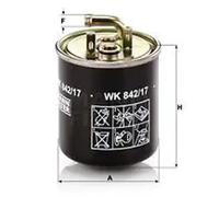 WK842/17 Fuel Filter In Line 87mm Outer Diameter 105mm Height Service By Mann