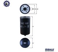 Fuel filter for MAN G,D 0224 MF,D 0226 MF,G 90 KNECHT KC 102