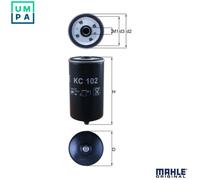 Mahle Original Fuel Filter KC 102 – Fits MAN, Mercedes‑Benz, Liebherr, Fendt, Deutz, Setra