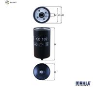 FUEL FILTER KC 102 FOR D924T/TI 6.6L D 0224 MF 3.8L 4cyl D 0226 MF 5.7L 6cyl