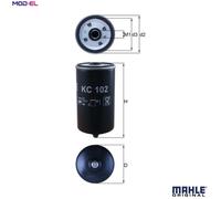FUEL FILTER KC 102 FOR D924T/TI 6.6L D 0224 MF 3.8L 4cyl D 0226 MF 5.7L 6cyl