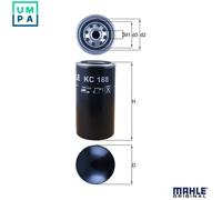MAHLE KC188 Fuel Filter Fits AMMANN DITCH WITCH DOOSAN KING LONG MCCORMICK CUPRA