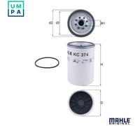 MAHLE ORIGINAL KC 374D Fuel filter