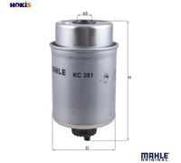 MAHLE KC381 Fuel Filter Fits CLAAS JOHN DEERE CLARK CATERPILLAR INGERSOLL-RAND