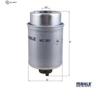 MAHLE KC381 Fuel Filter Fits CLAAS JOHN DEERE CLARK CATERPILLAR INGERSOLL-RAND