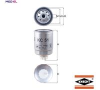 MAHLE Fuel Filter KC51 – Spin-on, 78.2mm – Fits Fiat, Peugeot, Citroen, Rover