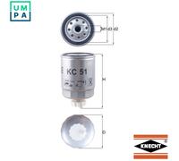 MAHLE ORIGINAL Fuel Filter Spin-on Filter KC 51 FIAT,PEUGEOT,CITROËN,DUCATO Pritsche/Fahrgestell (230),DUCATO Bus (230),DUCATO Kasten (230L)