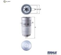 Fuel Filter KC69 Mahle 028127401A 028127435 028127435A 028127435B 028127435C New