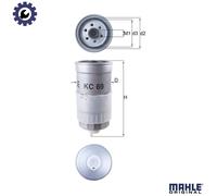 Fuel Filter KC69 Mahle 028127401A 028127435 028127435A 028127435B 028127435C New