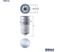 Fuel Filter fits AUDI 100 C4 2.5D 90 to 94 Mahle 028127401A 028127435 028127435A