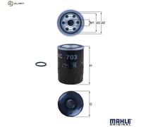 MAHLE ORIGINAL KC 703D Fuel filter