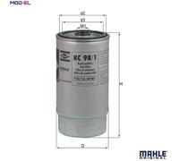 FUEL FILTER KC 98/1 FOR BMW M57D30 2.9L 6cyl 7 E38 M67D39 3.9L 8cyl 7 E38